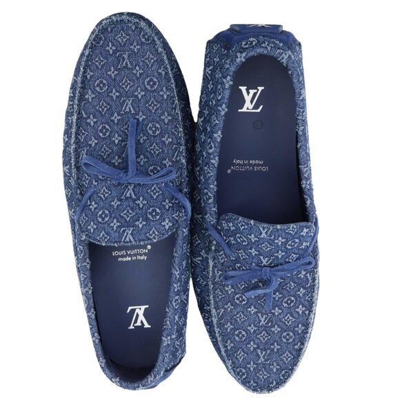 Louis Vuitton Driver Moccasin Monogram Denim Loafers Blue - Picture 7 of 12